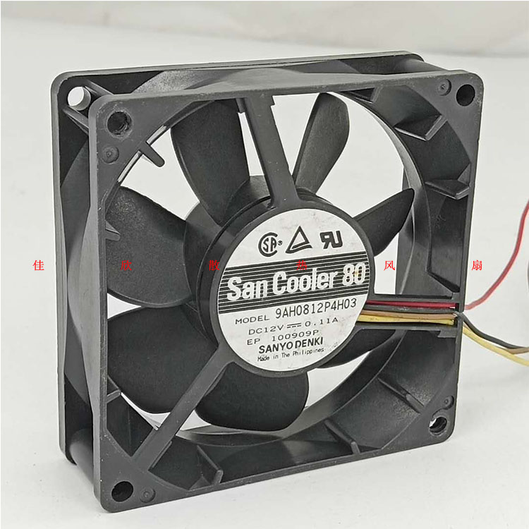 原装三洋SANYO 9AH0812P4H03 12V 0.11A 8CM 8025 滚珠 散热风扇