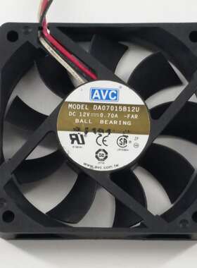 AVC DA07015B12U 12V 0.70A 7CM 7015 双滚珠CPU测速机箱散热风扇