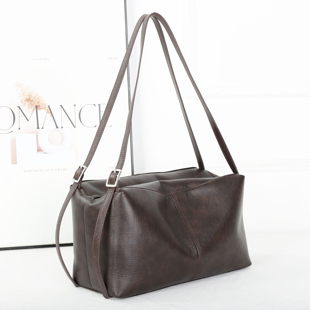 真皮慵懒风托特包女2025新款轻奢高级感牛皮大包包女单肩腋下包潮