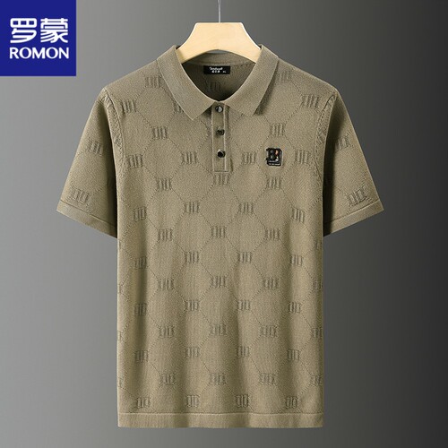 刺绣翻领polo衫男士短袖t恤2025夏季新款修身潮流体恤上衣服
