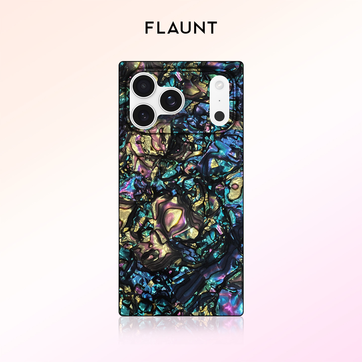 Flaunt 幻彩鲍贝方形手机壳适用iPhone17ProMax磁吸手机壳明星同款防摔独特硬壳时尚ins欧美网红兼容MagSafe