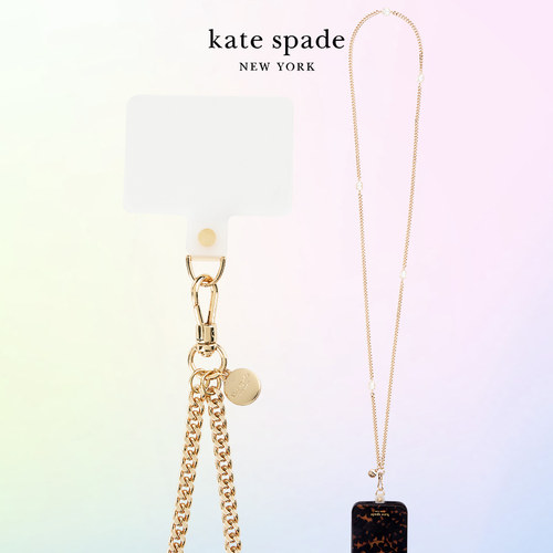 Kate Spade 手机挂链斜挎背带夹片挂绳挂件时尚个性手机壳钥匙挂链垫片挂饰防丢失