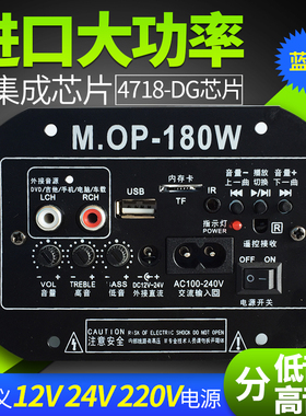 大功率内置蓝牙低音炮功放板音响音箱主板220V12V24V家庭车载家用