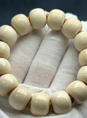 猛犸记天然猛犸象牙老型倒角手串