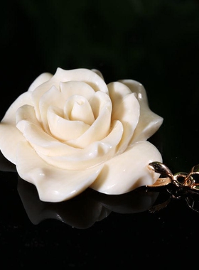 保真天然猛犸象牙女士毛衣链吊坠