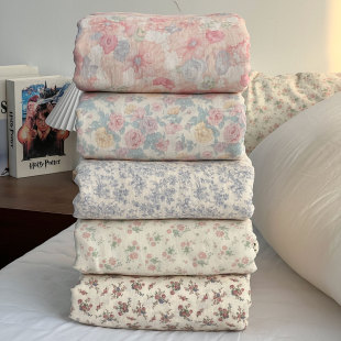 A类全棉双层纱枕头套一对装 纱布单独单件纯棉被套150x200x230被罩