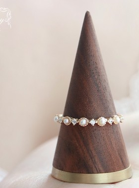 天然淡水珍珠戒指银气质