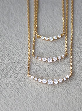 甜妹选我！日系少女风百搭时尚通勤微笑项链s925银镀金 3款入～