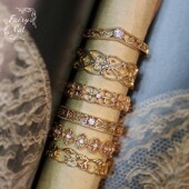 日系镂空复古蕾丝宫廷藤曼素戒925银镀金戒指银饰指环百搭