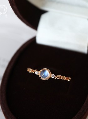 天然月光石戒指小清新饰品