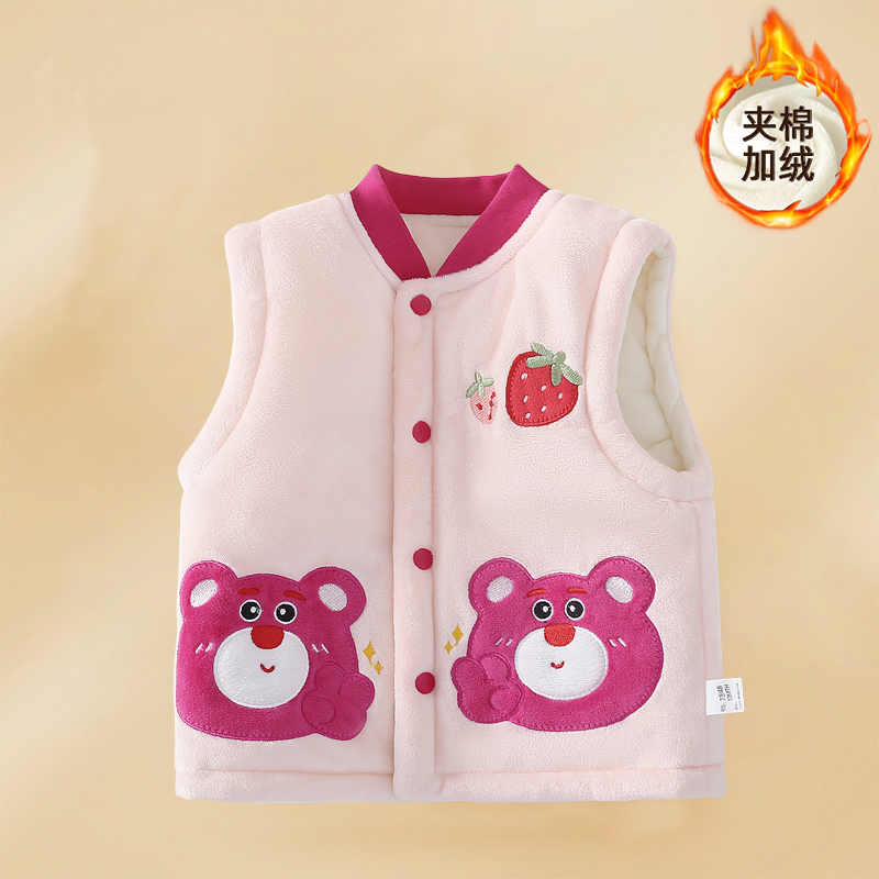 婴儿马甲冬季加厚加绒保暖宝宝背心儿童男童女童坎肩上衣秋冬衣服