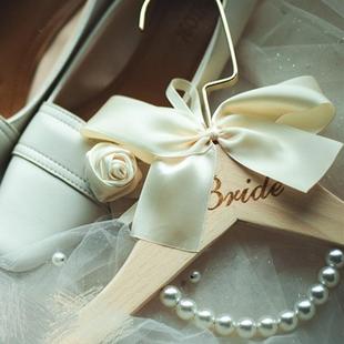 婚礼专用婚纱礼服西式韩版珍珠衣架刻名字婚期伴手礼结婚礼品