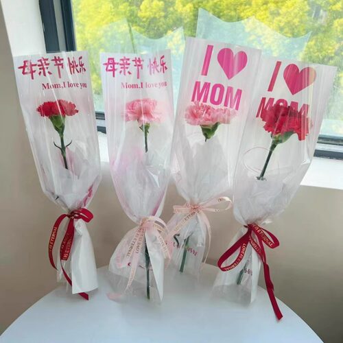 工厂直销可开票母亲节单支花束袋