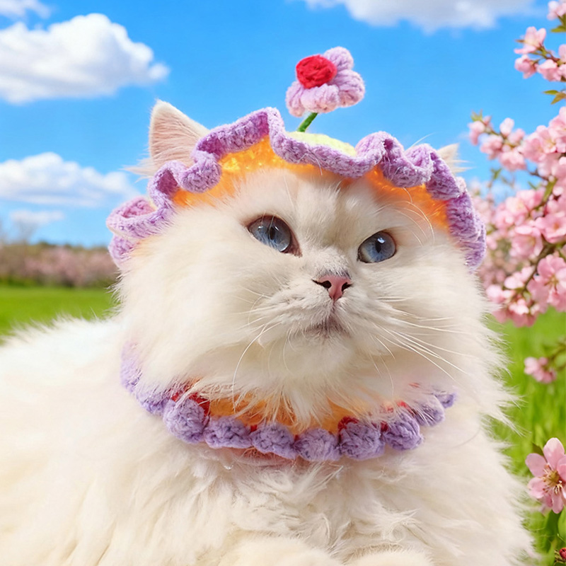 【猫咪可爱装扮围脖】口水巾帽子