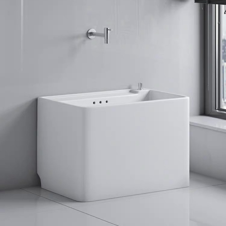 元匠阳台陶瓷洗拖把池家用卫生间大小号拖布池户外落地式墩布洗槽