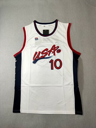 1996亚特兰大奥运会美国梦三雷吉·米勒USA10号白色美式刺绣球衣