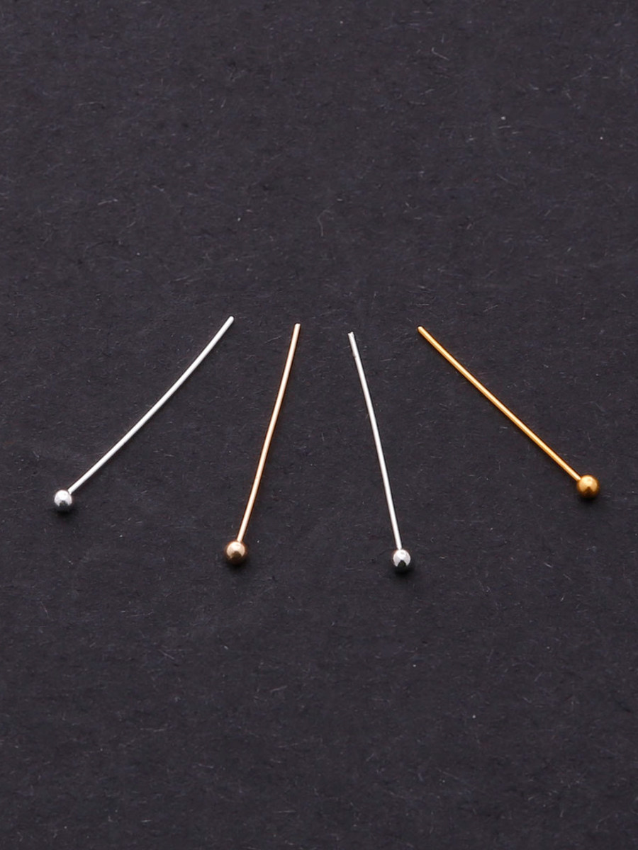 100|500KC금볼바늘 둥근머리바늘 핀 핸드메이드 DIY재료 머리핀 헤어핀 귀걸이 주얼리액세서리