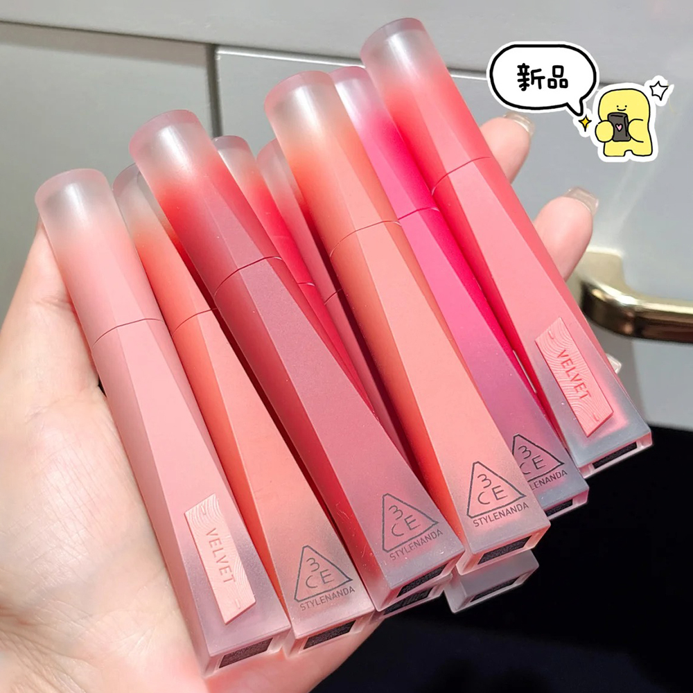 3CE新品丝绒高定唇釉唇霜雾面哑光复古口红显白复古红梨豆沙裸色