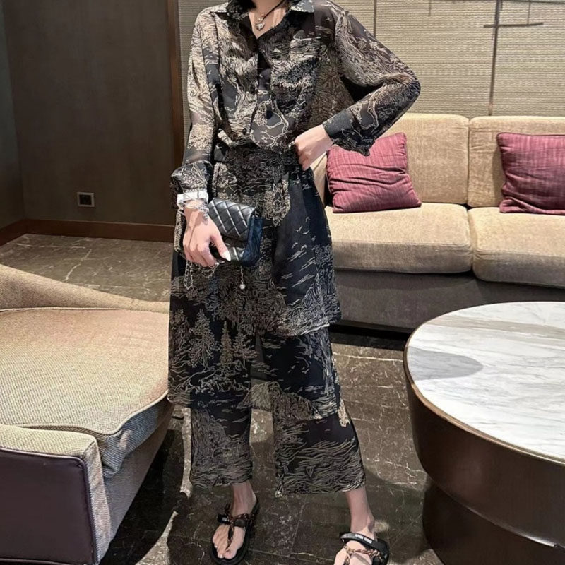 欧货气质时尚休闲度假风碎花不规则围裙假两件百搭显瘦连体阔腿裤