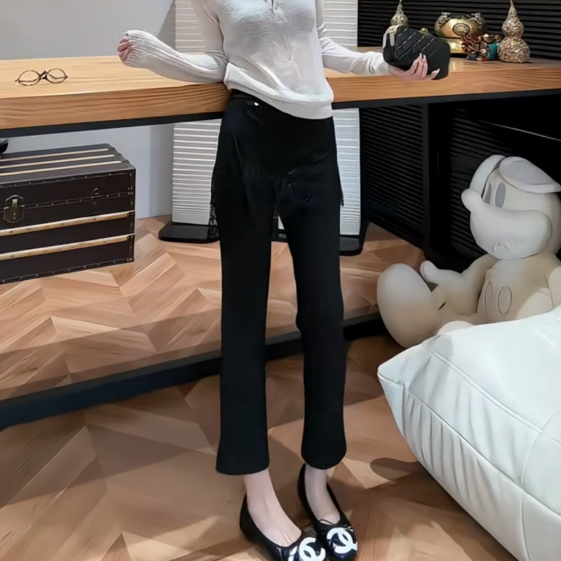 2026年欧货时尚高腰围裙裤气质蕾丝拼接假两件显瘦净版百搭喇叭裤