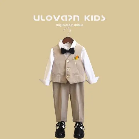 周岁主持人演出西服花童婚礼儿童礼服男童走秀生日宝宝小西装套装