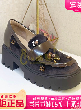 正品蹀愫ts女鞋2025秋款百搭粗跟中跟时尚舒适套脚单鞋TA65502-51