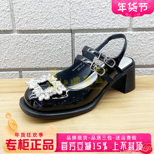 正品Kiss Kitty女鞋促销夏季新款一字带粗跟方头单鞋SA43347-81