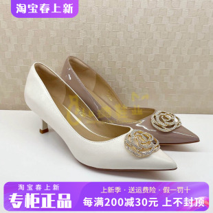 正品蹀愫ts女鞋2026春新款新中式百搭尖头浅口单鞋T76116A-03