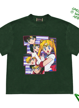 美少女战士Sailor Moon团队美学动漫tee 女高学生减龄感短袖上衣