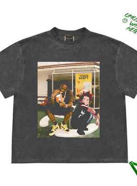 欧美街头风vintagetee二次元Travis Scott联名Kirishima短袖T恤