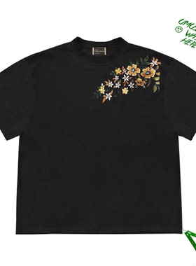 重磅潮牌 夏季简约Short Sleeve Tee设计款创意花卉群街头短袖T恤