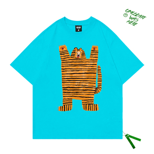 oldschool港风学生宽松百搭短袖 雾都记忆潮牌 T恤潮流潮牌上衣