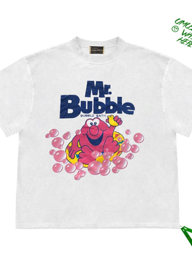 2024新款Short Sleeve Tee美式卡通Mr.bubbles泡泡先生短袖T恤