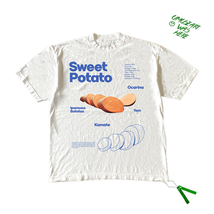 美式复古vintagetee简约土豆食物宽松短袖T恤学院风基础款unisex