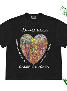Jame Rizzi詹姆斯里兹创意艺术涂鸦情侣装男女oversize夏短袖T恤