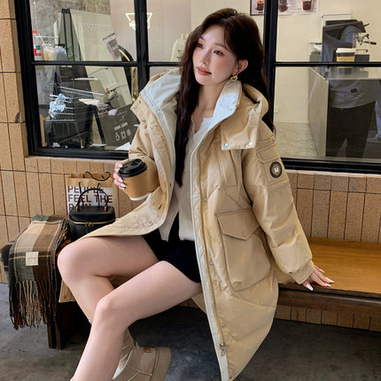 新款加肥加大码羽绒服女装200斤胖mm300斤中长款大码羽绒外套女冬