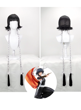 【烈火】死神碎蜂Soi Fon蜂梢绫cos假发 黑色翻翘双马尾造型头套