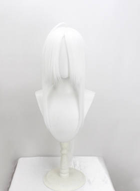 地狱把妹王cos堕落天使路西法Helltaker动漫白色造型假发Lucifer