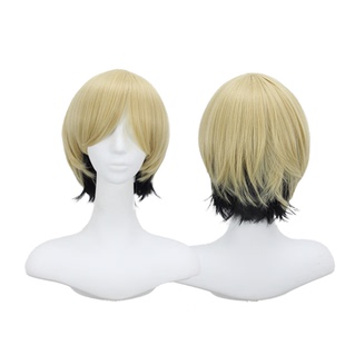 【烈火】时光代理人夏斐cosplay假发 仿真头皮顶金色双拼反翘短发