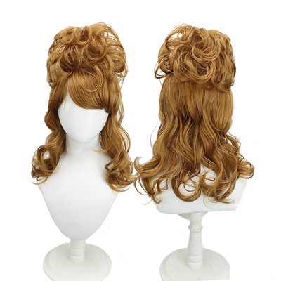 金色蓬松菠萝空心卷发复古造型发