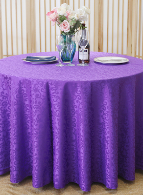 酒店桌布酒楼饭店包厢圆桌桌布餐台布台裙桌裙双钩花金黄色定做