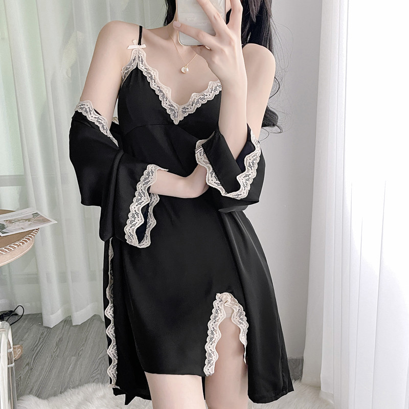 2025新款性感睡衣女夏季冰丝吊带睡裙带胸垫高级感睡袍套装春秋季,女士内衣/男士内衣/家居服,睡裙,淘宝优惠券,粉丝福利购,淘宝优惠卷