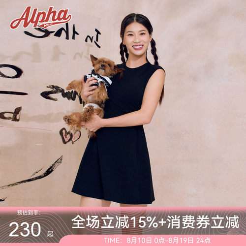 运动连衣裙防走光网球裙黑带胸垫