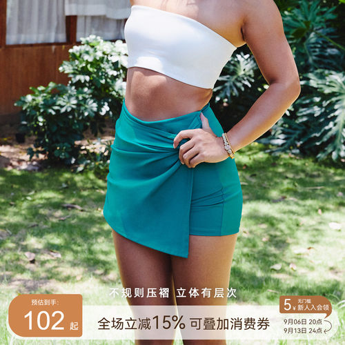 AlphaGym扭结休闲半身裙女夏季新款美式不规则裙裤防走光包臀短裙