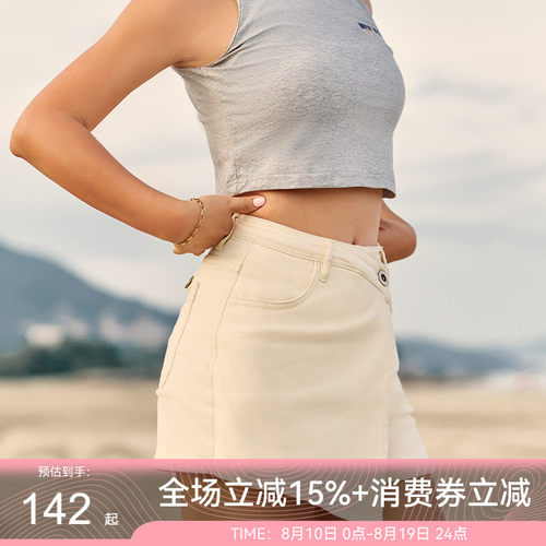 AlphaGym牛仔V腰短裙女夏显瘦修身美式复古不规则防走光半身裙裤