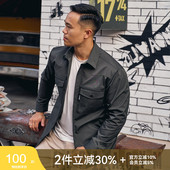 衬衫 休闲衬衣百搭开衫 式 秋季 上衣 外套男士 AlphaGym复古贴袋工装