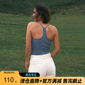 AlphaGym鱼骨牛仔背心健身上衣女运动内衣外搭美背瑜伽背心带胸垫