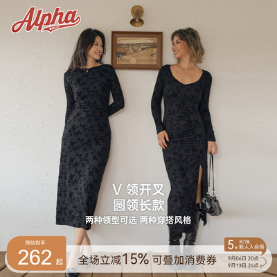 千金风立体黑玫瑰植绒连衣裙