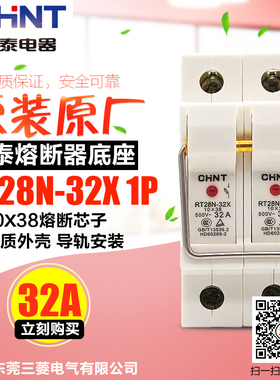 冲冠CHNT/正泰熔断器底座 圆筒形帽 RT28N-32X 2P带灯 不含熔芯