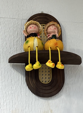 中古风墙上置物架入户门玄关墙面装饰摆件架子民宿实木背景墙装饰